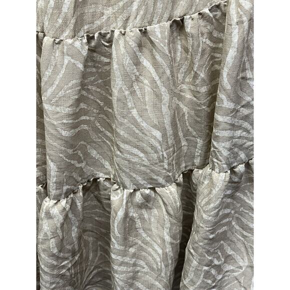New Directions Ruffle Dress Womens large Desert Tiger Hot Tropics NEW‎ Tiered - Picture 6 of 10